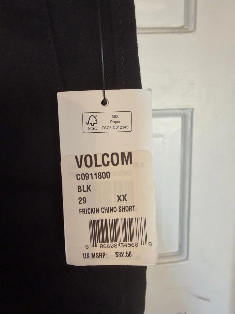 Volcom Youth Black Flat-Front Casual Shorts